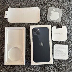 Original Retail Box for Midnight Blue Apple iPhone 13 Empty Box Only with Sticke